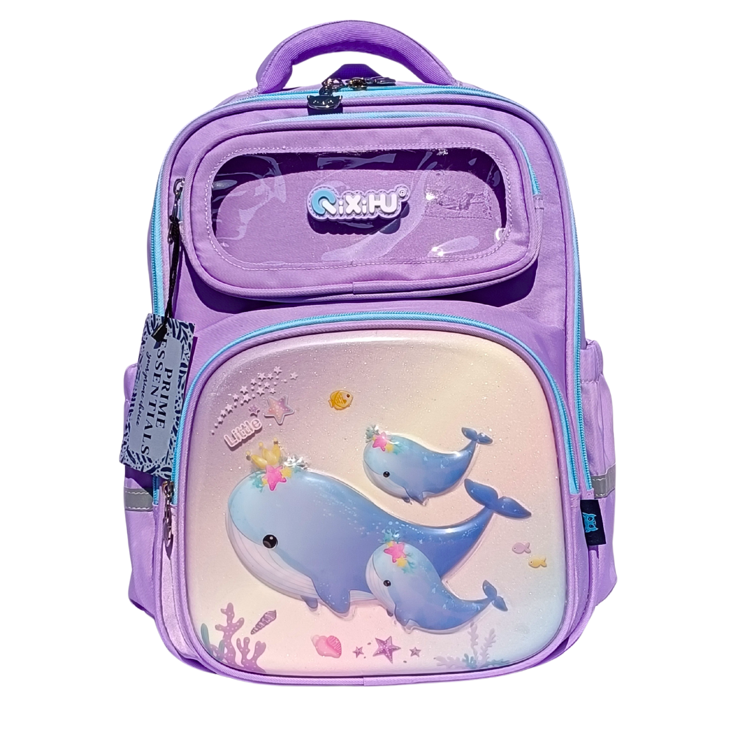 3D Cartoon Printed Student Schoolbag Stain-Resistant Cute Cartoon Casual Lightweight Shoulder Pad Backpack