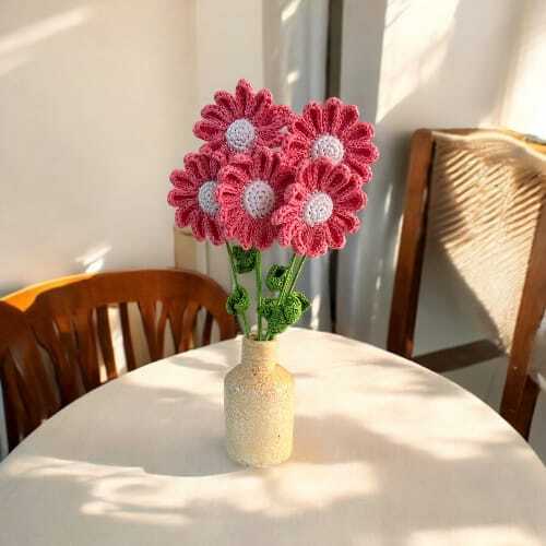 Crochet Pink Daisy (Bunch of 6)
