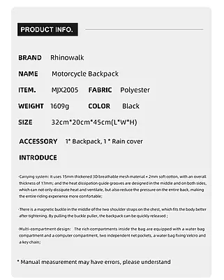 Rhinowalk Mechanic X Magnetic Backpack - Waterproof & Durable with Molle System Rhinowalk Mechanic X Magnetic Backpack - Waterproof & Durable with Molle System