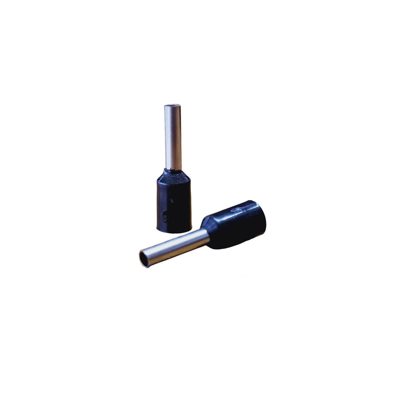 Ferrule Copper Crimp Connector - Insulated Cord Pin End Terminall Black for 1.5 sq mm (10 nos)