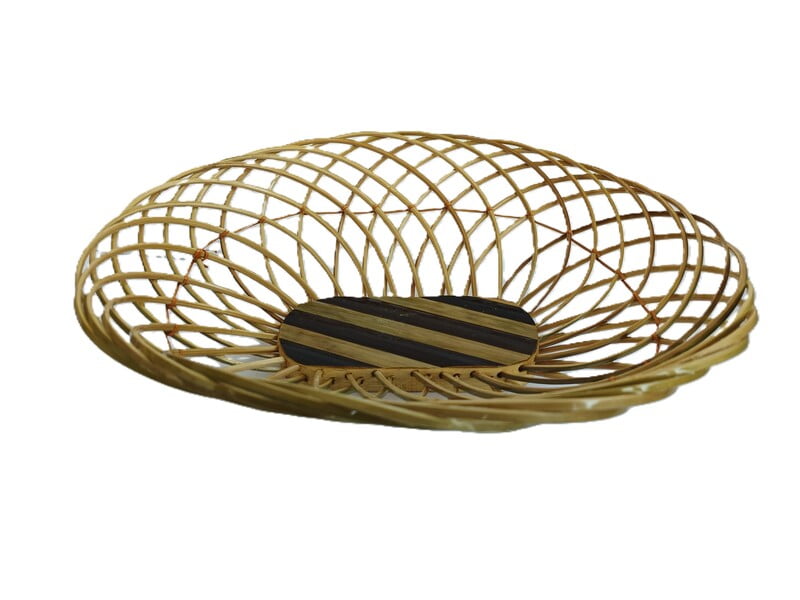 Handmade Oval shaped Fruit basket made of bamboo || for home decor and keeping fruits