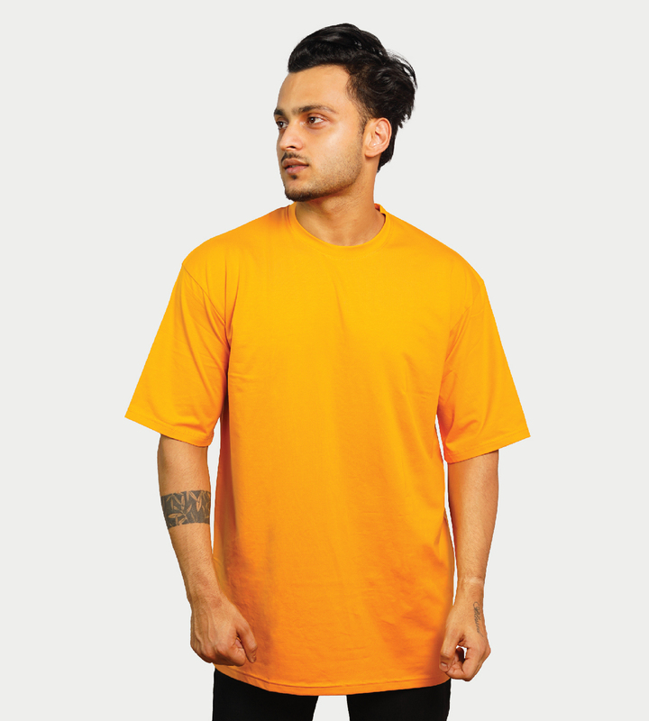 MALE LOOSE FIT T-SHIRT MUSTARD COLOR
