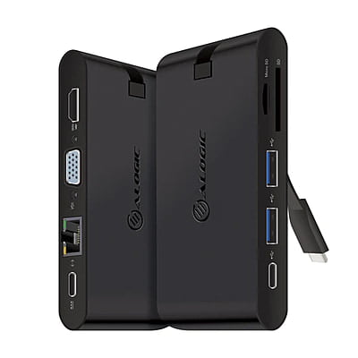 ALOGIC USB-C Travel Dock Pro/USB-C to HDMI 1.4 4K@30Hz + 1 x VGA + 2 x USB 3.0 + 1 x USB-C (Data) Giagbit Ethernet + SD + Micro SD Card Slot + USB-C With PD 100W | UCTDPRO1 ALOGIC USB-C Travel Dock Pro/USB-C to HDMI 1.4 4K@30Hz + 1 x VGA + 2 x USB 3.0 + 1 x USB-C (Data) Giagbit Ethernet + SD + Micro SD Card Slot + USB-C With PD 100W | UCTDPRO1