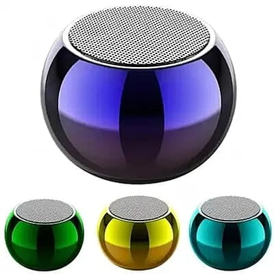 Mini Speaker Boost 4 (1 Hour Runtime) Colorful Wireless Bluetooth Speaker Electroplating Round Steel Speaker