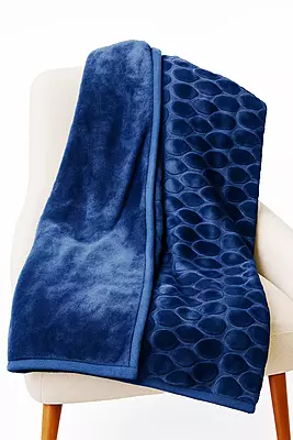 Sofrito Soft Mink Blanket – Dual Texture - Navy Blue