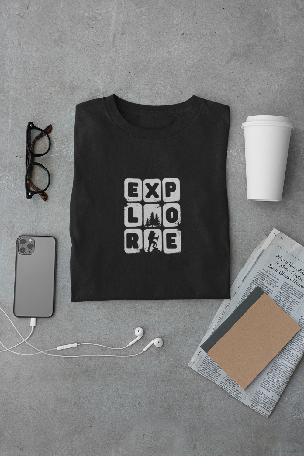 Mparel "EXPLORE" Printed Unisex T-Shirt – Black