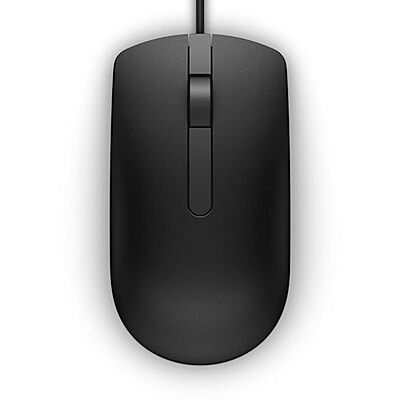 Open Box DELL MS 116-BK Wired Optical Mouse (Black)