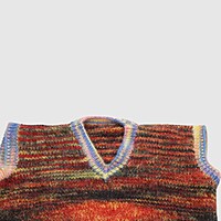 (1-2 Years) Kids Handknitted Sweater, Multicolor Striped Pattern