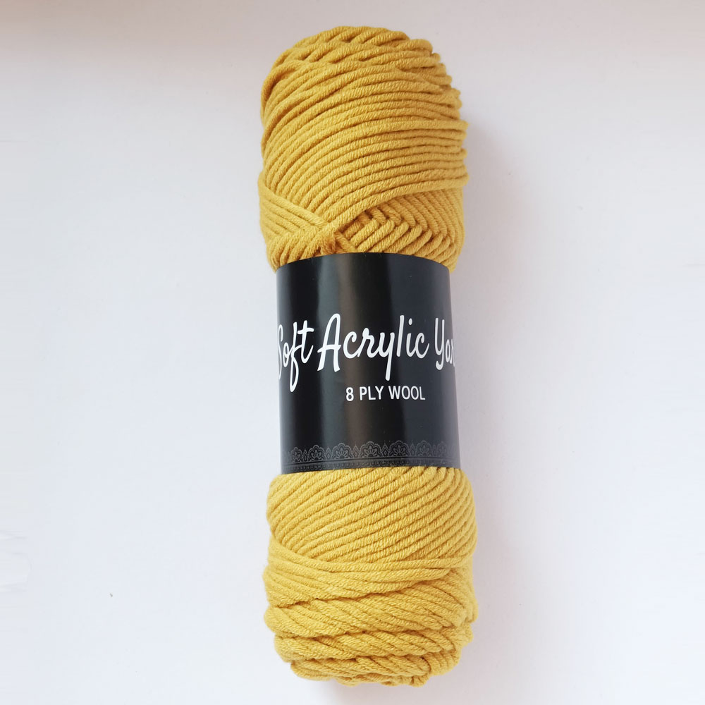Soft Acrylic Yarn 8 ply Mustard Yellow Soft Acrylic Yarn 8 ply Mustard Yellow