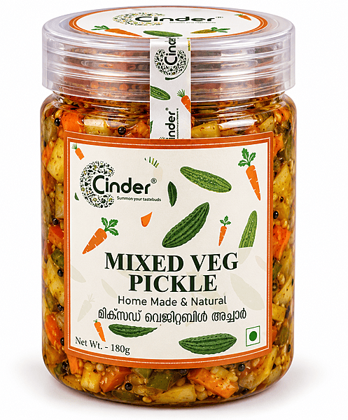CINDER MIXED VEG PICKLE 180G CINDER MIXED VEG PICKLE 180G