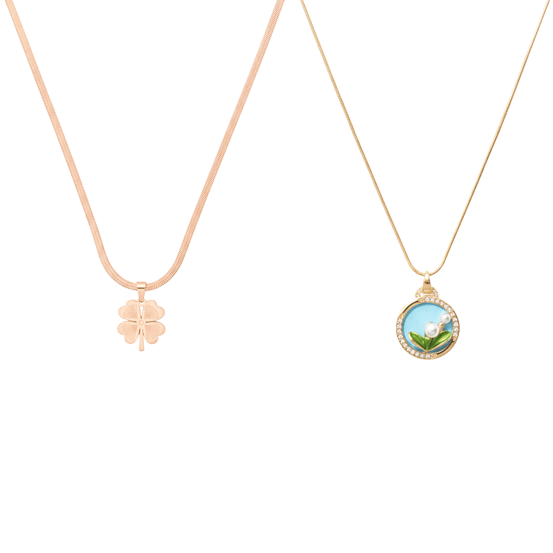 KAYYA21 Gold-Plated Minimal Necklace Combo for Women – Stainless Steel