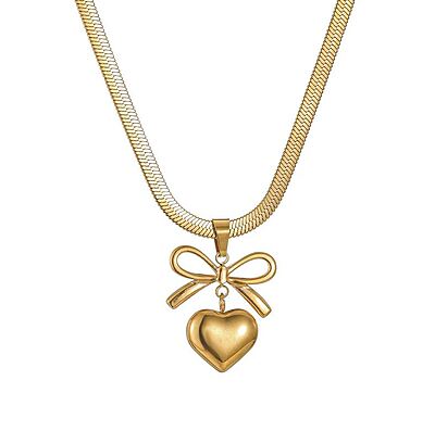 Anti Tarnish Bow Knot Heart Themed Pendant Anti Tarnish Bow Knot Heart Themed Pendant