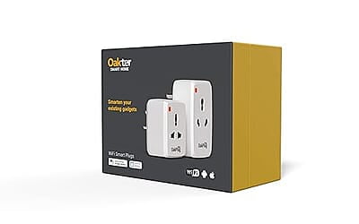 Oakter Wi-Fi Smart Plug for High Power Appliances (AC, Geyser, Motor, etc.) and for Low Power Appliances (Mobile & Laptop Chargers, TV, Kettle, etc.) Works with Alexa & Google Assistant Oakter Wi-Fi Smart Plug for High Power Appliances (AC, Geyser, Motor, etc.) and for Low Power Appliances (Mobile & Laptop Chargers, TV, Kettle, etc.) Works with Alexa & Google Assistant