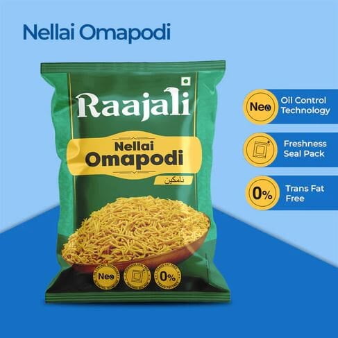 Raajali - NELLAI OMAPODI (140G PER PACK) Raajali - NELLAI OMAPODI (140G PER PACK)