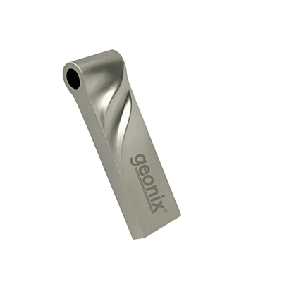 ​Geonix 128GB USB 3.2 Pen Drive, Lightweight Keyring Design, 5-Year Warranty, Grey​-GXPDU128GB