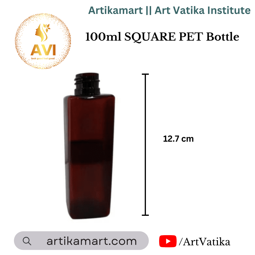 100ml SQUARE PET Bottle AMBER - 20mm Neck 100ml SQUARE PET Bottle AMBER - 20mm Neck
