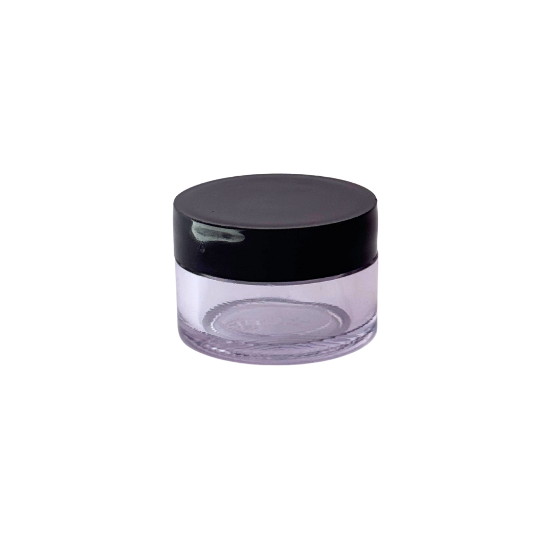 Acrylic San Jar + White Wad + BLACK Cap - 5g