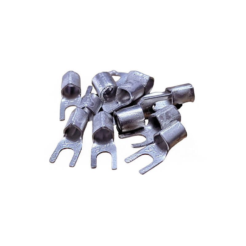 4-6 sq mm Cable Connector Lug Non Insulated Fork Crimp Terminal 4-6 sq mm Cable Connector Lug Non Insulated Fork Crimp Terminal