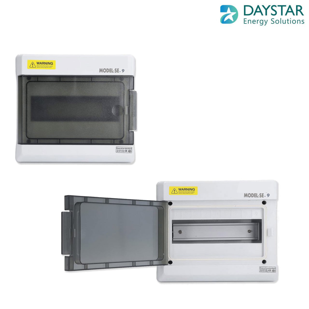 Weatherproof 9-Way MCB Box with Clear PVC Enclosure and Open-Type Cover for Outdoor Power Distribution (9-Pole)