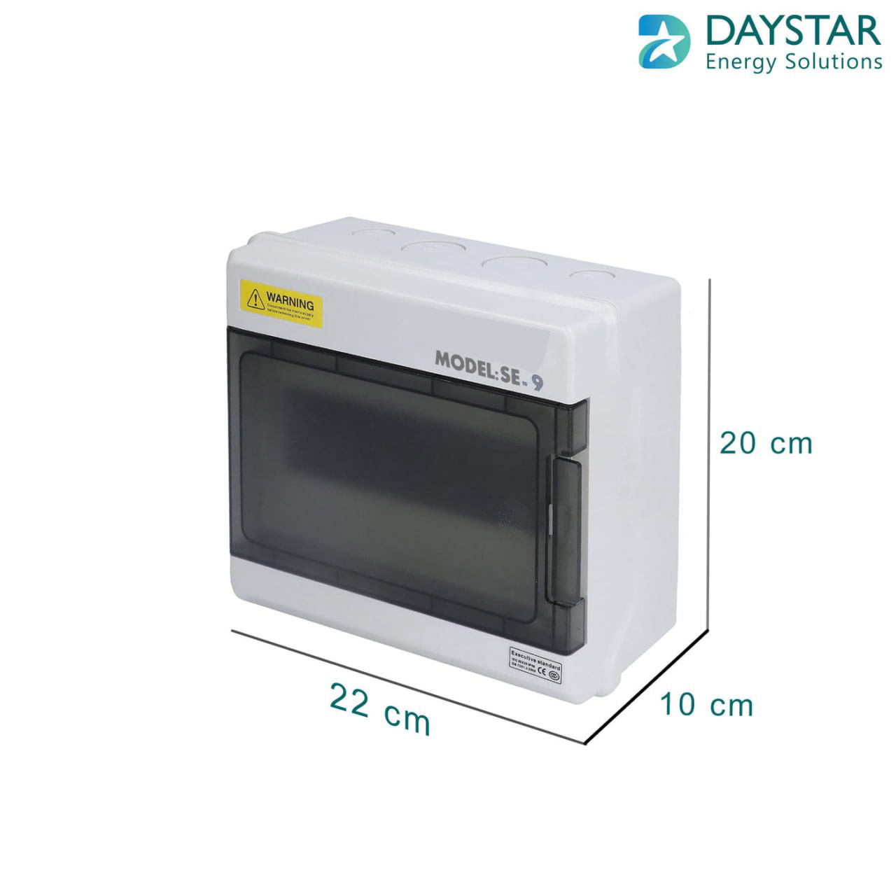 Weatherproof 9-Way MCB Box with Clear PVC Enclosure and Open-Type Cover for Outdoor Power Distribution (9-Pole)