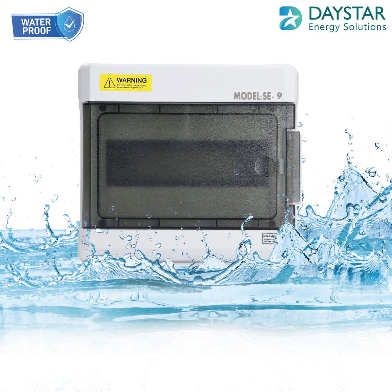 Weatherproof 9-Way MCB Box with Clear PVC Enclosure and Open-Type Cover for Outdoor Power Distribution (9-Pole)