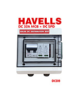 Havells WaterShield IP66 DCDB with 32A DC MCB & DC SPD 600Vdc T2 Havells WaterShield IP66 DCDB with 32A DC MCB & DC SPD 600Vdc T2