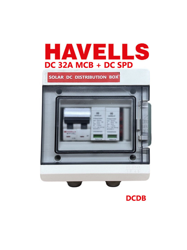 Havells WaterShield IP66 DCDB with 32A DC MCB & DC SPD 600Vdc T2 Havells WaterShield IP66 DCDB with 32A DC MCB & DC SPD 600Vdc T2