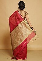 Handloom Bengal Silk Cotton Saree - Pink