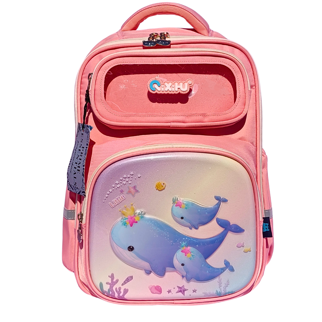 3D Cartoon Printed Student Schoolbag Stain-Resistant Cute Cartoon Casual Lightweight Shoulder Pad Backpack