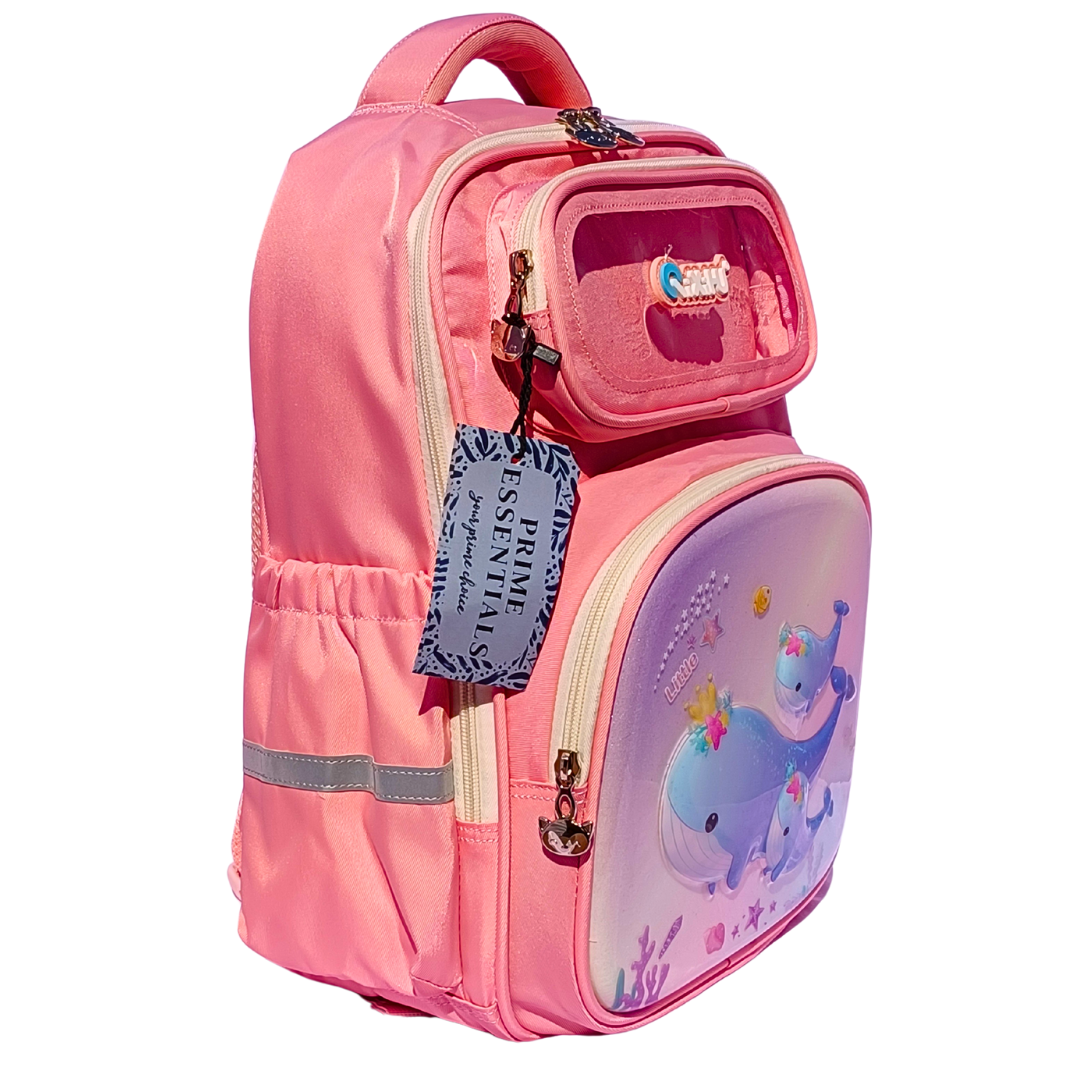3D Cartoon Printed Student Schoolbag Stain-Resistant Cute Cartoon Casual Lightweight Shoulder Pad Backpack