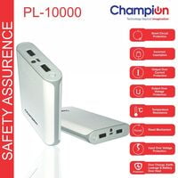 Champion Power Bank 10400mAh Capacity (BIS Certified) Model PL-10000 Champion Power Bank 10400mAh Capacity (BIS Certified) Model PL-10000
