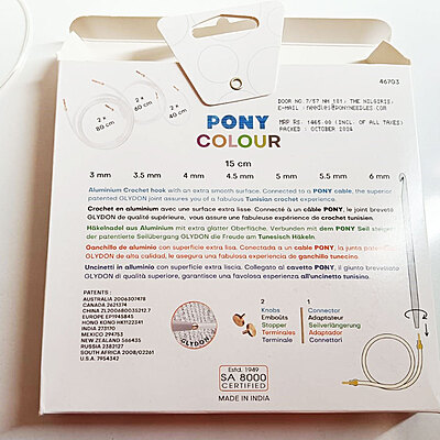 Pony Chroma Interchangeable Tunisian Crochet Hook Set