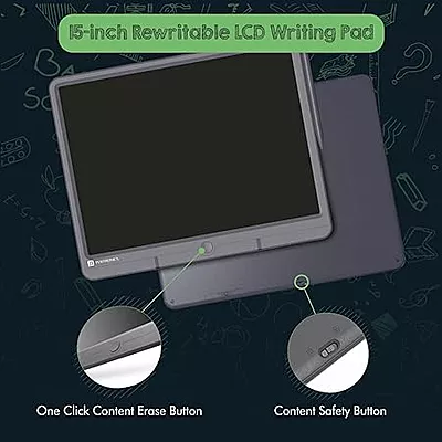 Portronics Ruffpad 15 Re-Writable LCD Screen 38.1cm (15-inch) Writing Pad for Drawing, Playing, Handwriting Gifts for Kids & Adults Portronics Ruffpad 15 Re-Writable LCD Screen 38.1cm (15-inch) Writing Pad for Drawing, Playing, Handwriting Gifts for Kids & Adults