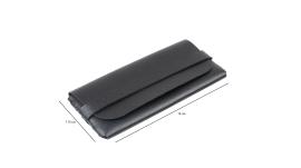 Soigné Unisex Medium Round Spectacle.Glossy Black with leather pouch