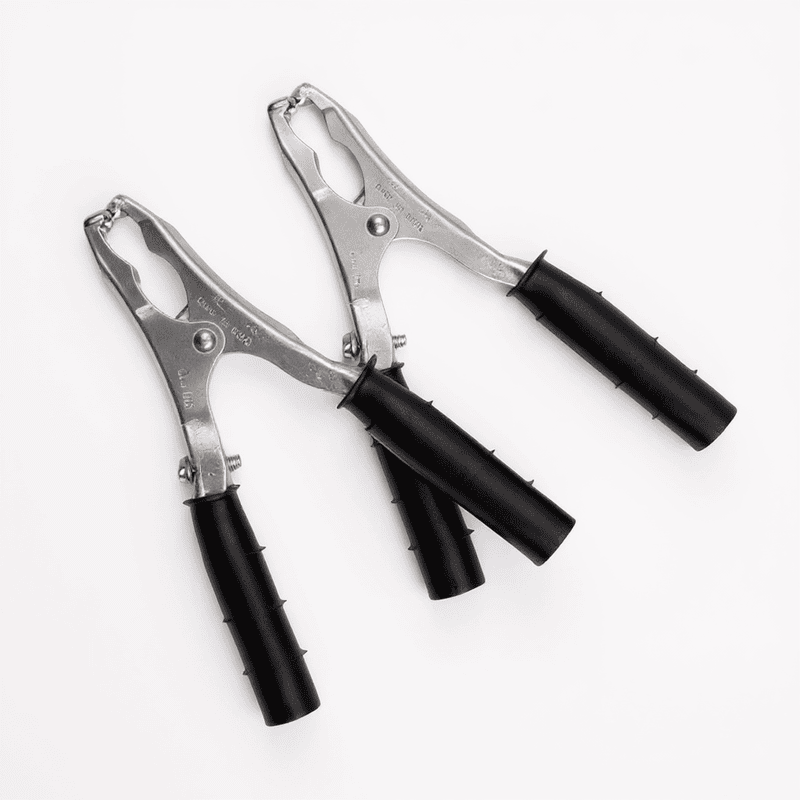 100 AMP Heavy Duty Crocodile Battery Clamp Jumper Cable Clamp (Set of 2 Black)