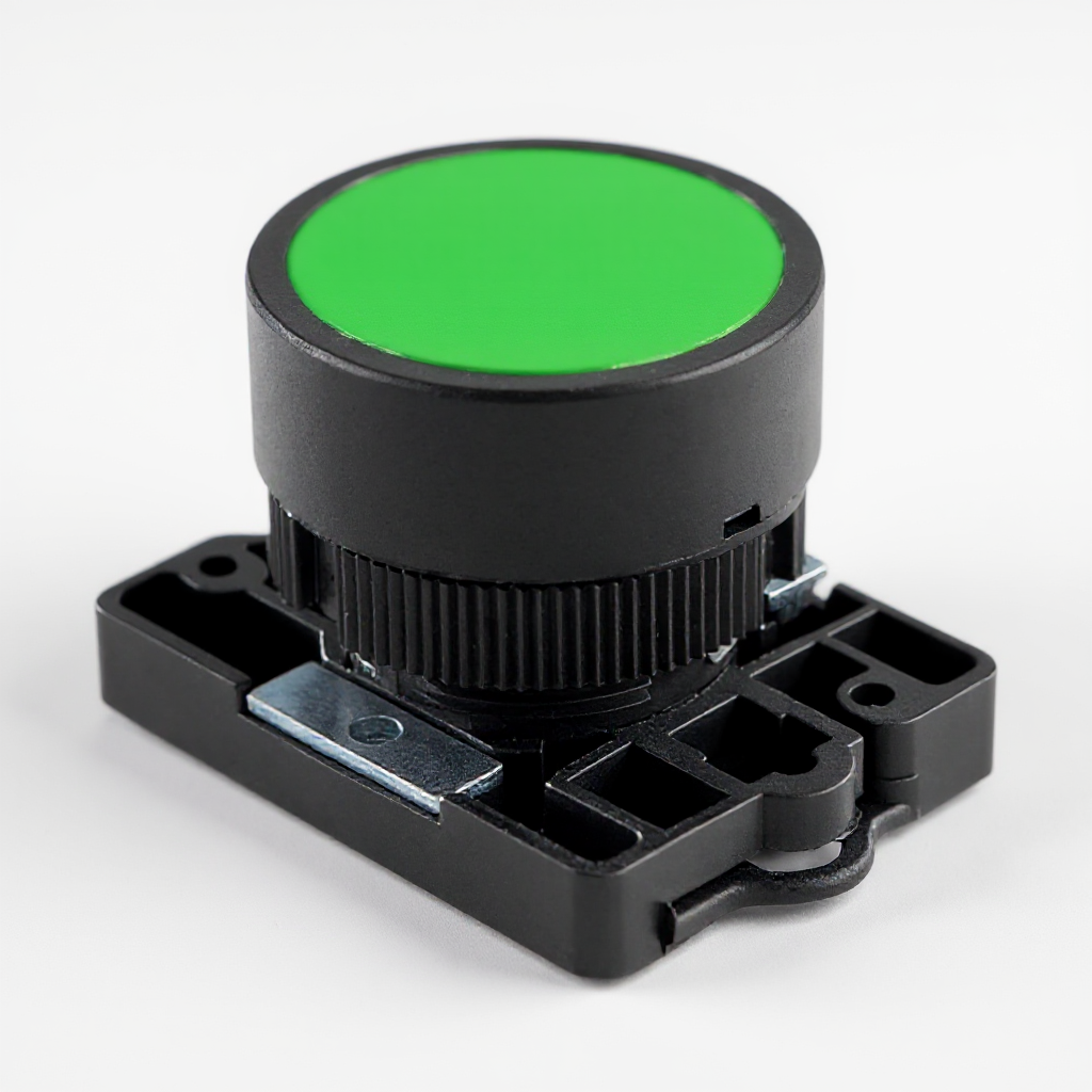 22.5mm Plastic Push Button Green