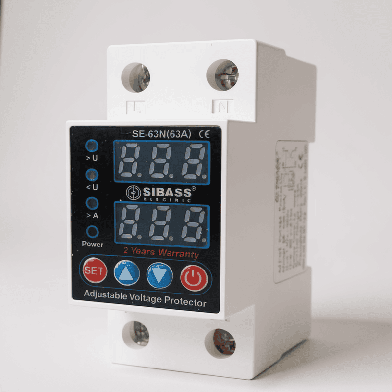 Automatic Over/Under Voltage and Over Load Protection (Adjustable Setting) with Auto Re-Connect 63A