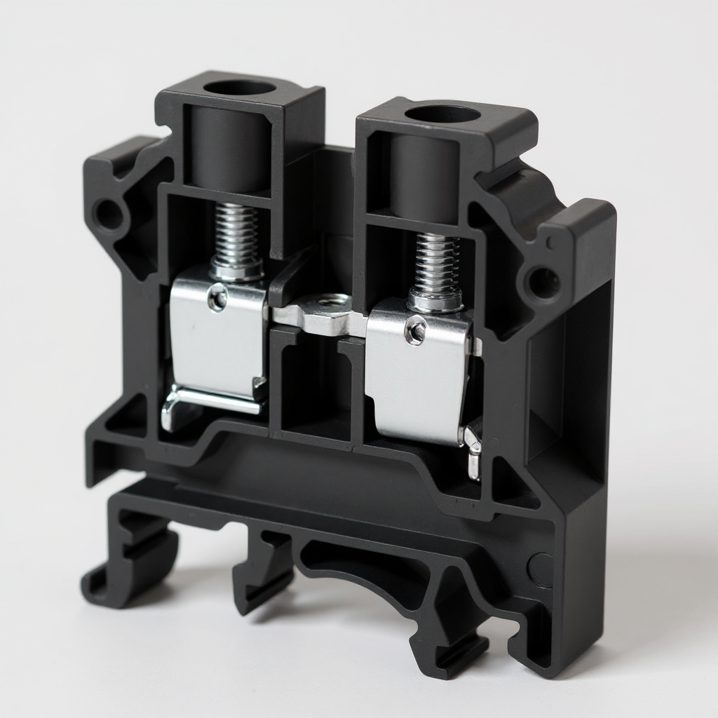 25 sqmm TERMINAL BLOCK POLYMIDE BLACK WITH END PLATE-FTS25P