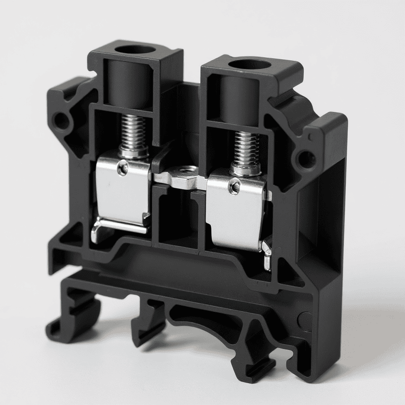 25 sqmm TERMINAL BLOCK POLYMIDE BLACK WITH END PLATE-FTS25P