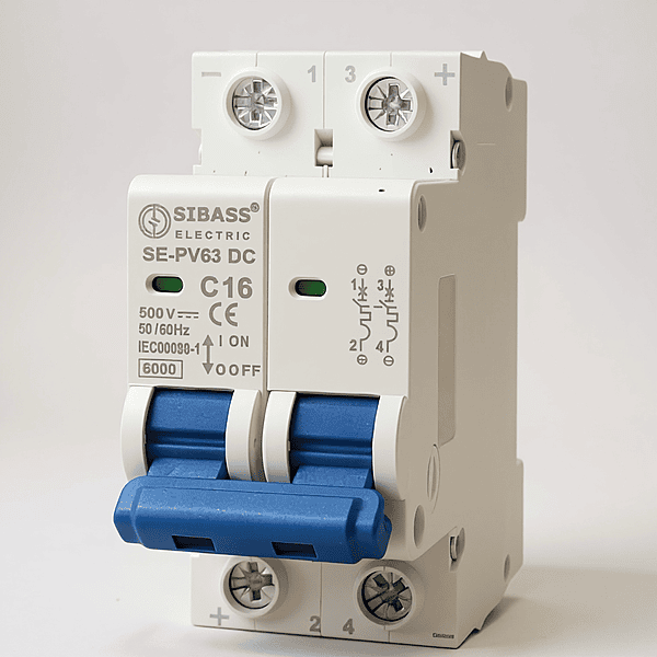 Sibass 16A 2-Pole DC MCB – 500V