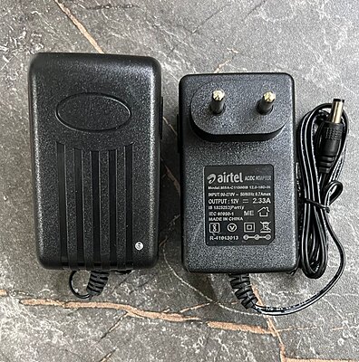 Used 12 V 2 A Power adapter for Wifi Router, Set top box Jio, Airtel, Camera Used 12 V 2 A Power adapter for Wifi Router, Set top box Jio, Airtel, Camera