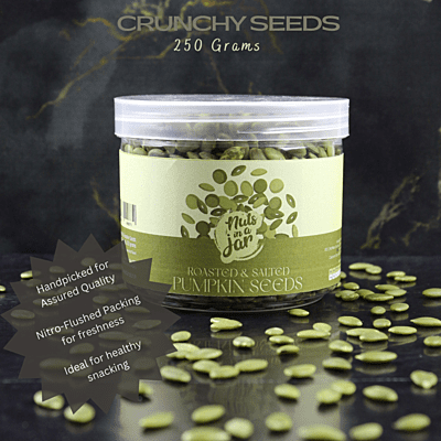 Nuts in a Jar Crunchy Salted Pumpkin Seeds 250 Grams