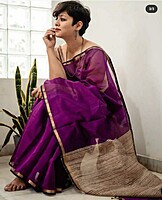 Bengal Handloom Purple colour Saree