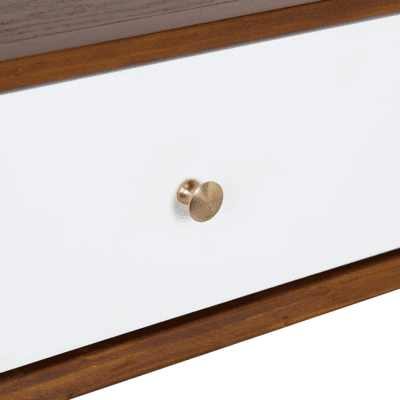 Woodenlia 2 Drawer Console Table, Walnut Brown and White Woodenlia 2 Drawer Console Table, Walnut Brown and White