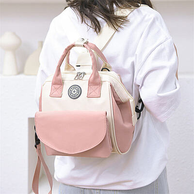 Small Travel Diaper Bag Backpack Mini Diaper Tote Portable Crossbody Diaper Changing Backpack with Insulated Pocket