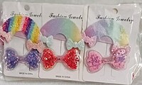 Bow and Rainbow Gliter Sparkle Hair Accessories pins for Girls (Multicolor) Bow and Rainbow Gliter Sparkle Hair Accessories pins for Girls (Multicolor)