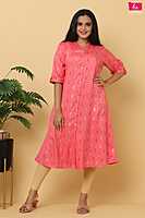 Gold mix n match printed aline kurtha (Pack of all sizes)