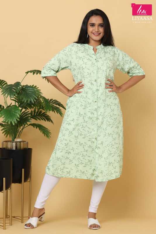 Leaf printed aline kurtha ( Pack of all sizes )