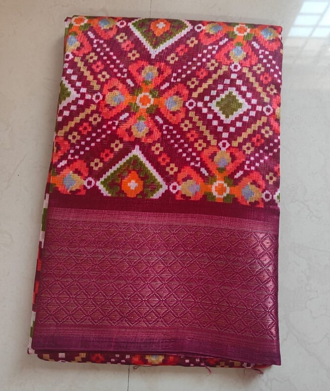 COTTON SAREE ZARI BORDER WITH BLOUSE - RED
