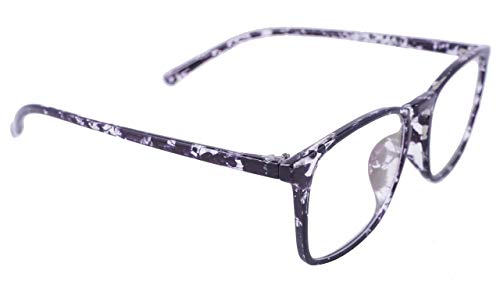 Soigné Unisex Square Large Spectacle Frame. Transparent& Black